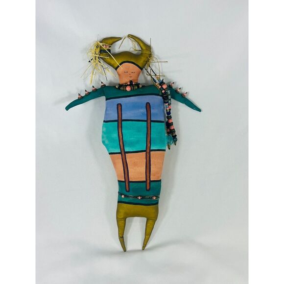 Vntage Susan Spohn Spirit Soft Sculpture Doll Beaded Signed - Picture 1 of 9